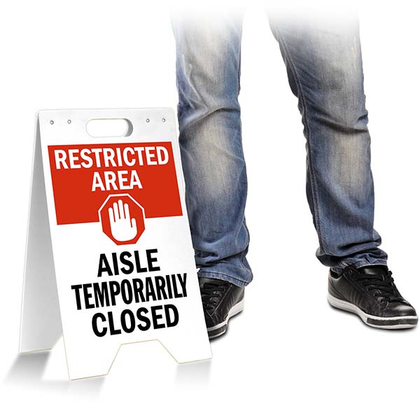 Aisle Temporarily Closed Floor Stand