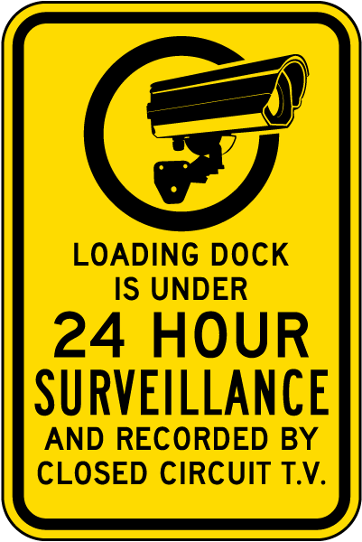 Dock Under 24 Hour CCTV Surveillance Sign