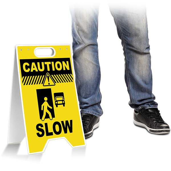 Caution Slow Floor Stand
