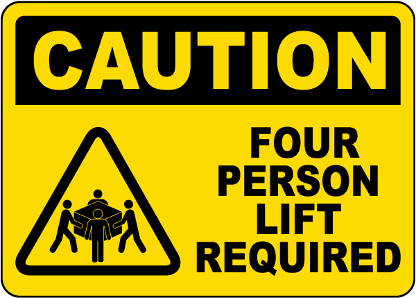 Four Person Lift Required Label