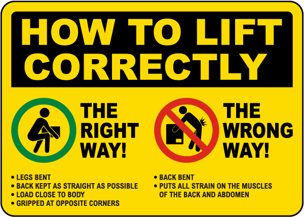 How to Lift Correctly Sign