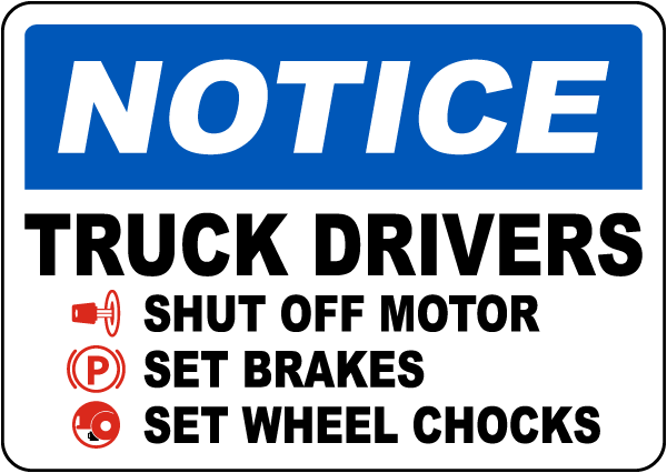 Notice Truck Drivers Shut Off Motor Sign