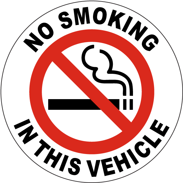 No Smoking In This Vehicle Label