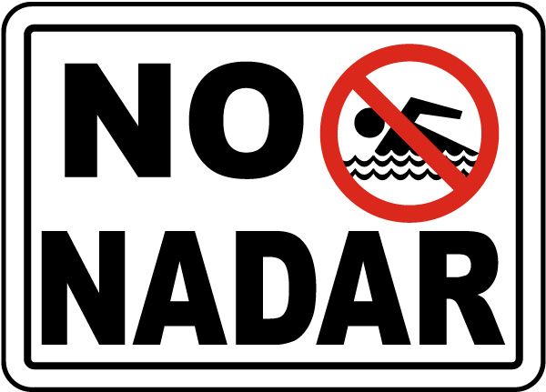 Spanish No Swimming Sign