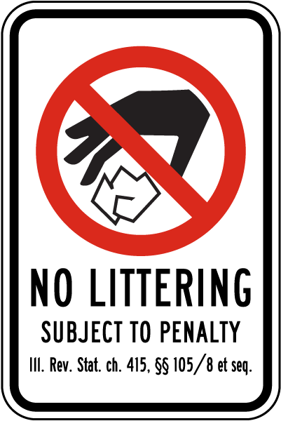 Illinois No Littering Sign