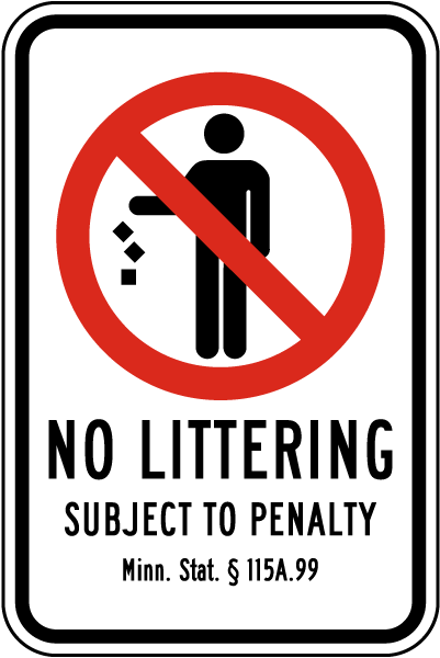 Minnesota No Littering Sign