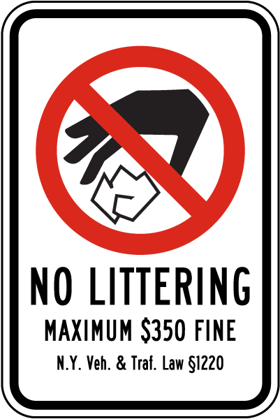 New York No Littering Sign