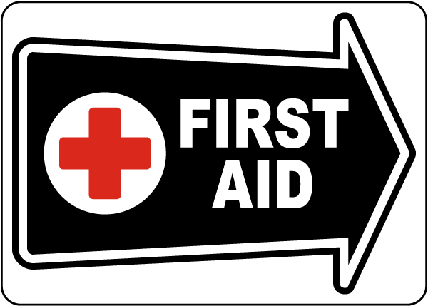 Directional First Aid Sign