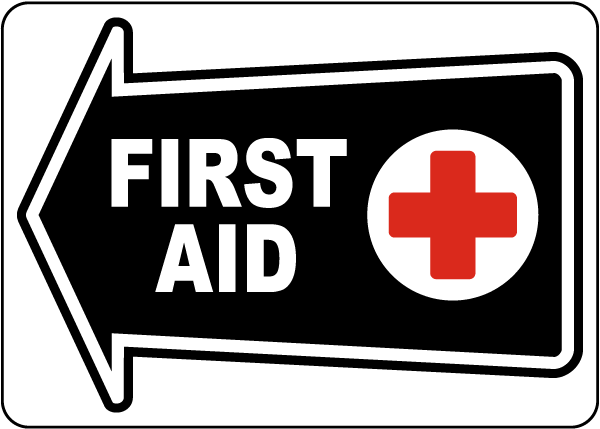 Directional First Aid Sign
