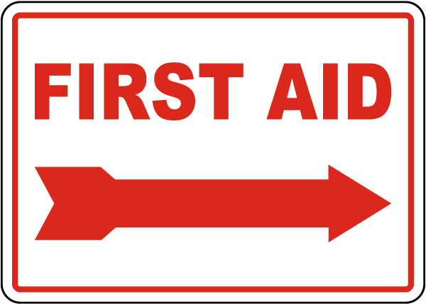 Directional First Aid Sign