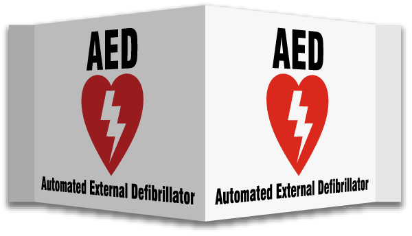 3-Way AED Sign
