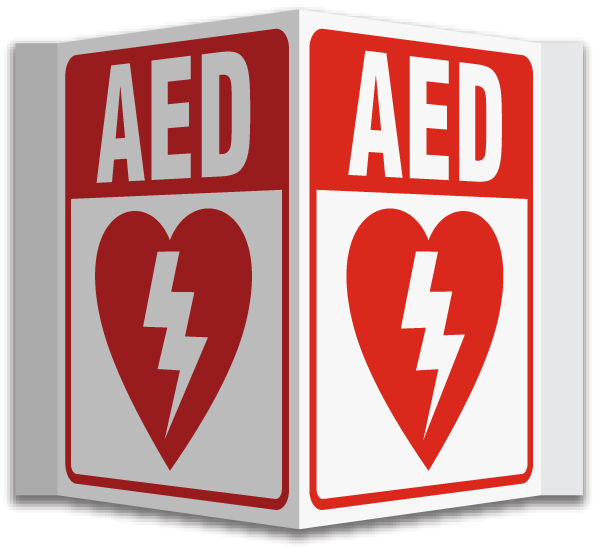 3-Way AED Sign