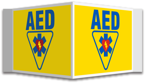 3-Way AED Sign