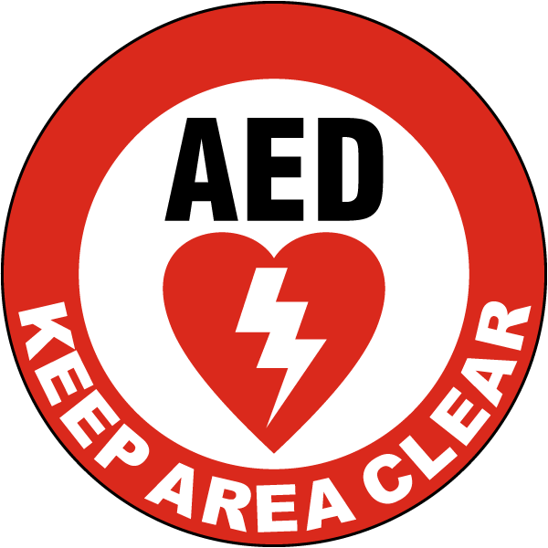 AED Keep Area Clear Floor Sign