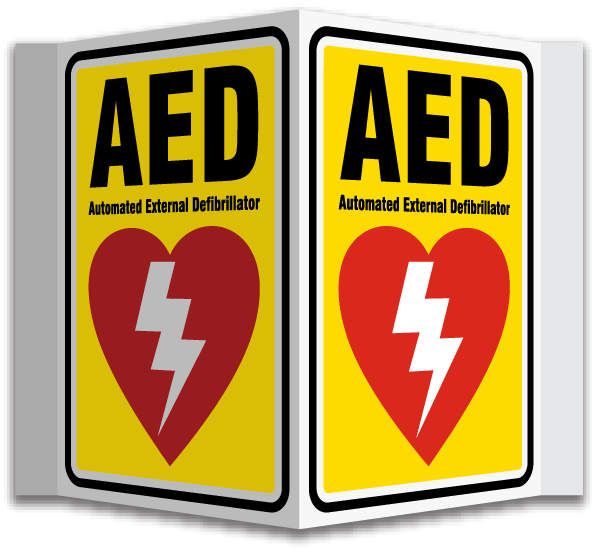 3-Way AED Sign