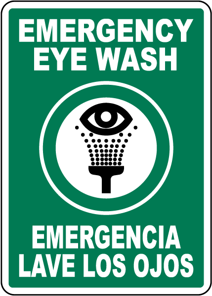 Bilingual Emergenct Eye Wash Sign