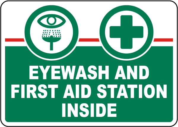 Eye Wash and First Aid Station Sign