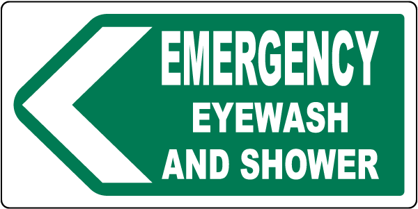 Eye Wash and Shower Directional Sign