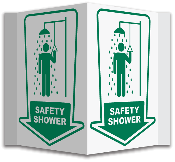 3-Way Safety Shower Sign