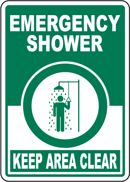 Emergency Shower Keep Area Clear Sign