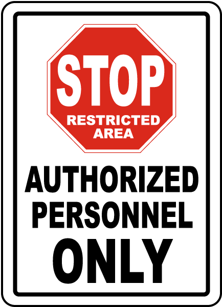 Authorized Personnel Only STOP Warning Aluminum Metal 12x12 Sign 