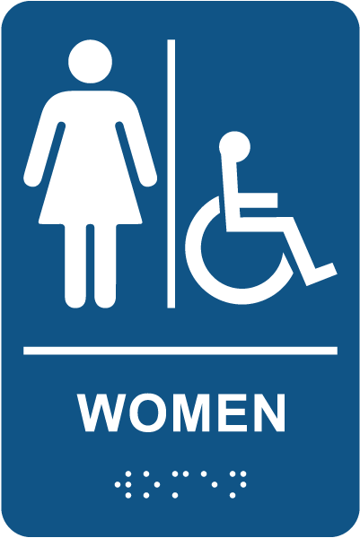 Women Accessible Restroom Sign with Braille - Claim Your 10% Discount
