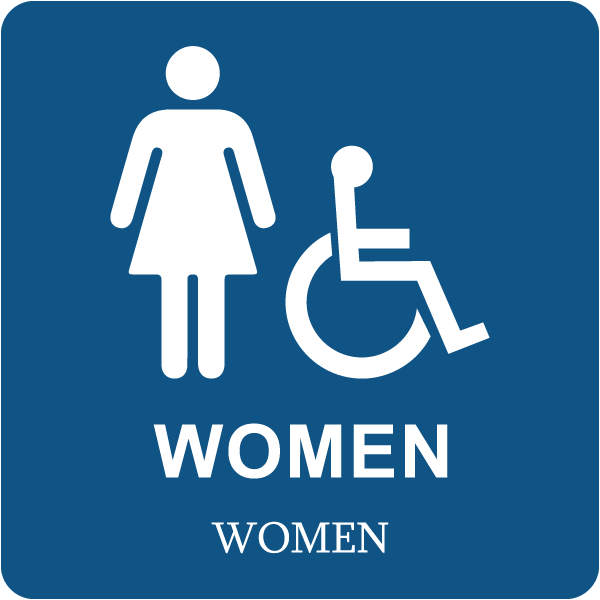 Women Accessible Restroom Sign with Braille