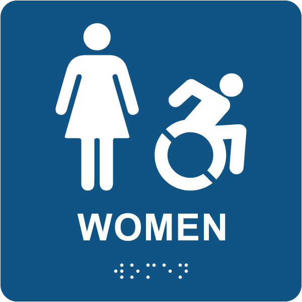 NY Women Accessible Restroom Sign with Braille