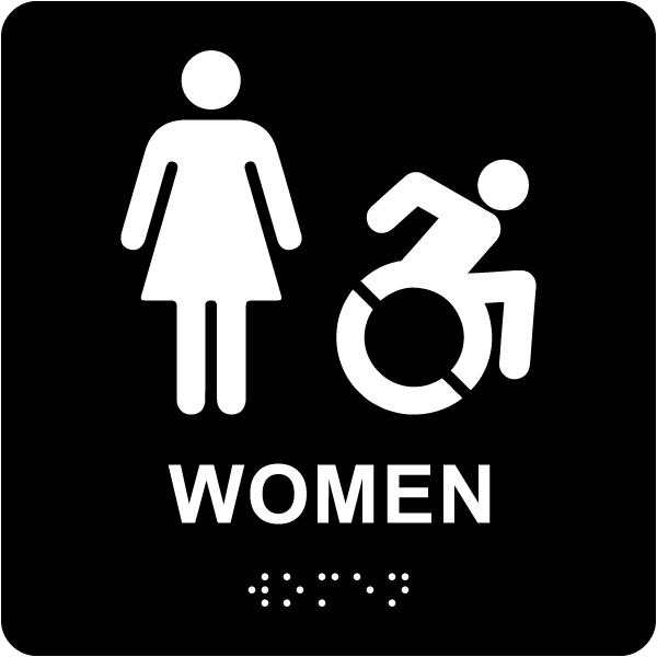 NY Women Accessible Restroom Sign with Braille