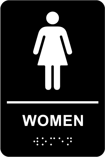 Women Restroom Sign with Braille