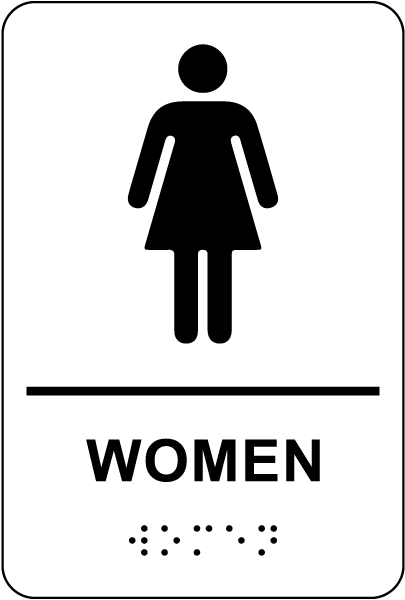 Women Restroom Sign with Braille