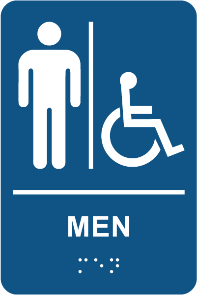 Men Accessible Restroom Sign with Braille