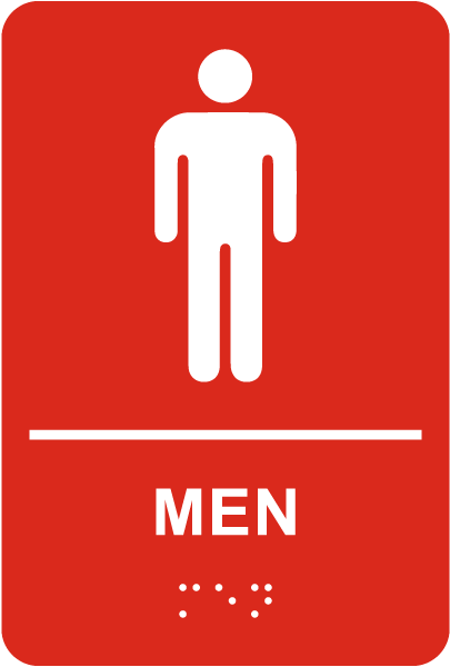 Men Restroom Sign with Braille