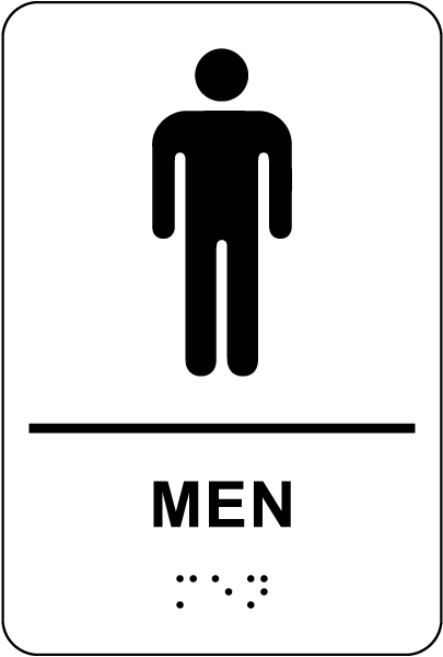 Men Restroom Sign with Braille