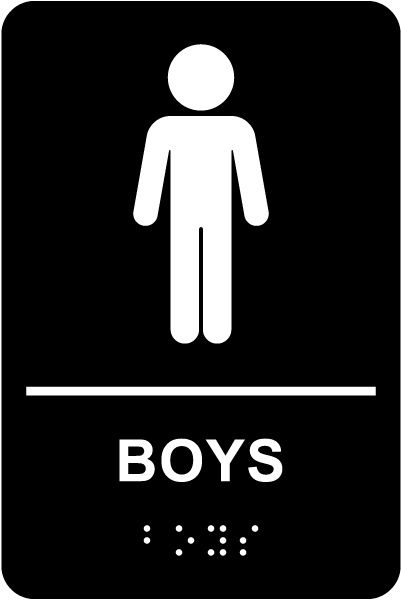 Boys Restroom Sign with Braille