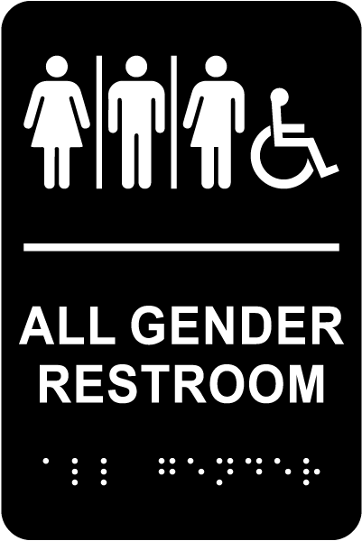 All Gender Accessible Restroom Sign with Braille