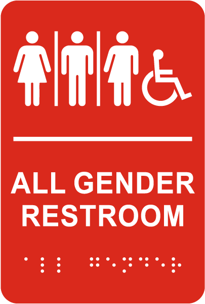 All Gender Accessible Restroom Sign with Braille