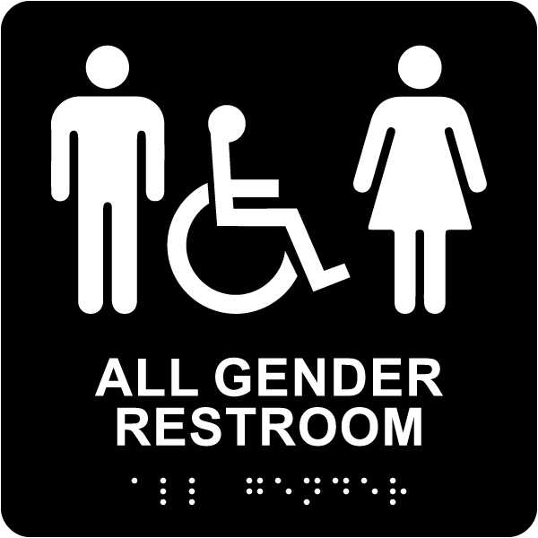 All Gender Accessible Restroom Sign with Braille