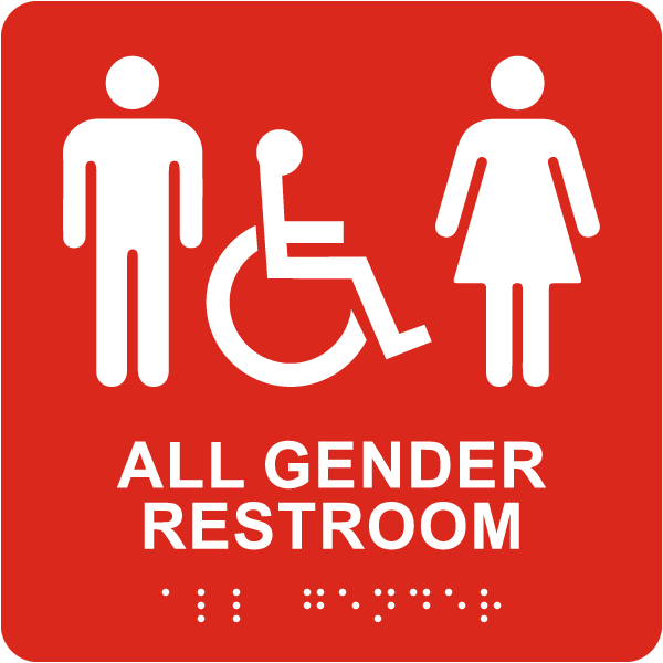 All Gender Accessible Restroom Sign with Braille