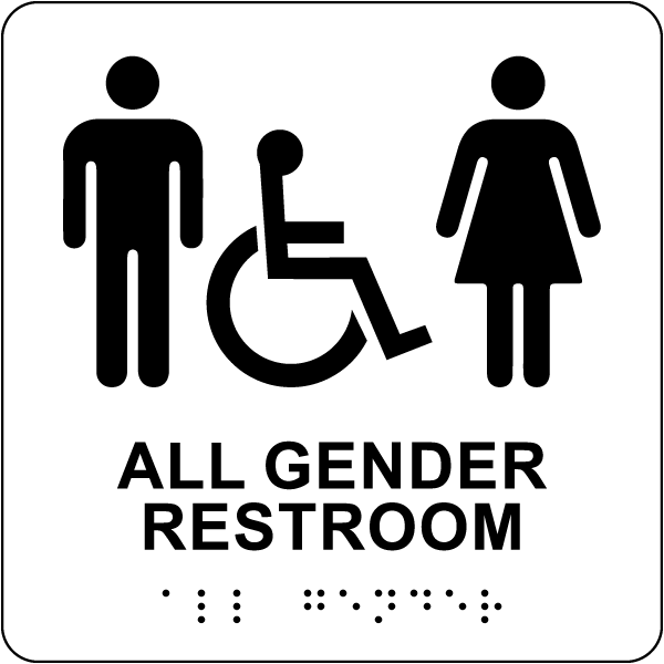 All Gender Accessible Restroom Sign with Braille