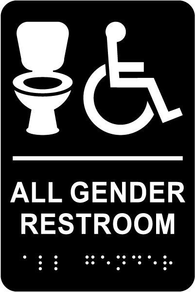 All Gender Accessible Restroom Sign with Braille