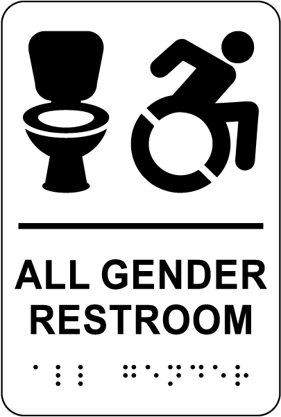 NY All Gender Accessible Restroom Sign with Braille