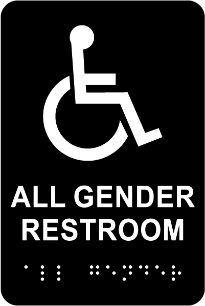 Accessibility All Gender Restroom Sign with Braille