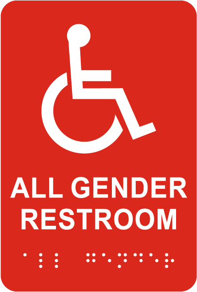 Accessibility All Gender Restroom Sign with Braille