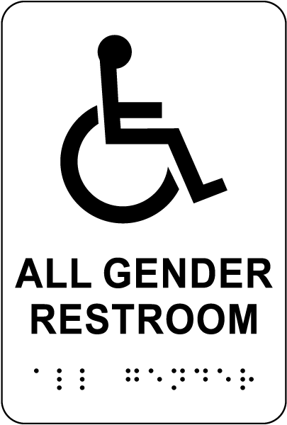 Accessibility All Gender Restroom Sign with Braille