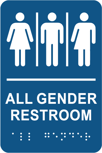 All Gender Restroom Sign with Braille