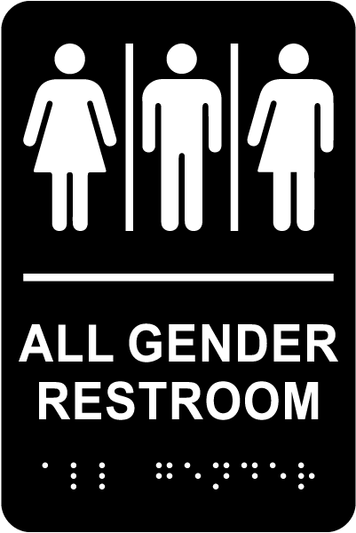 All Gender Restroom Sign with Braille