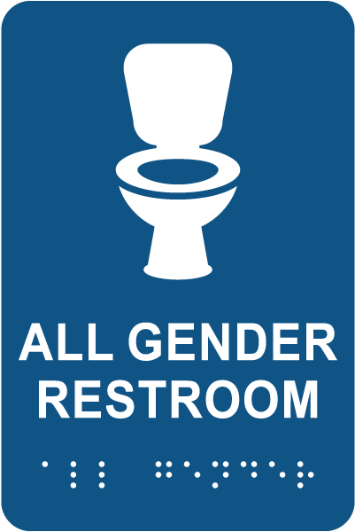 All Gender Restroom Sign with Braille