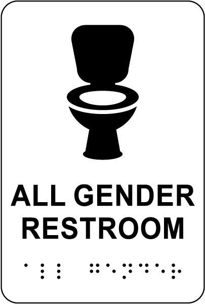 All Gender Restroom Sign with Braille