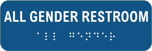 All Gender Restroom Sign with Braille
